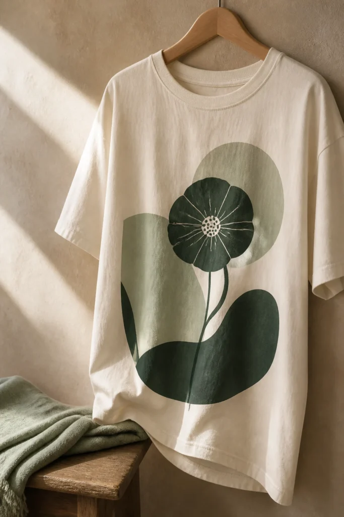 Camiseta personalizada em composição editorial