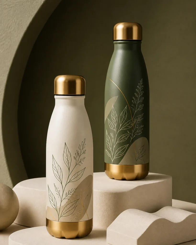 Garrafas personalizadas em cores diferentes