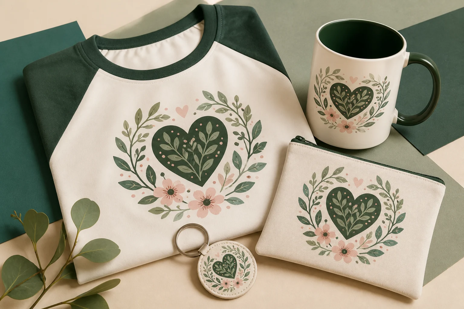 Kit personalizado com camiseta, caneca, nécessaire e chaveiro